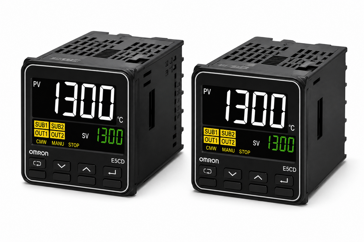 Omron E5CD-QX2A6M Digital Temperature Controller (48×48mm, Voltage Pulse Output, 100~240VAC, Screw Terminal)