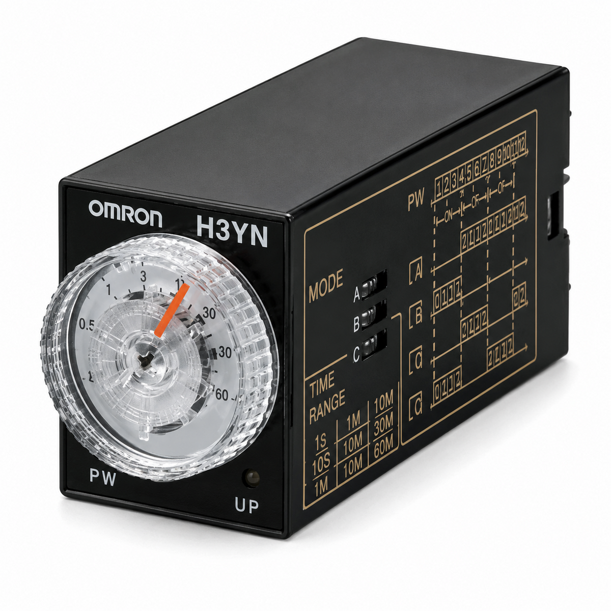 Omron H3YN-B Solid-state Timer (Miniature, Multi-range Multi-mode, DPDT/4PDT, DIN Track)