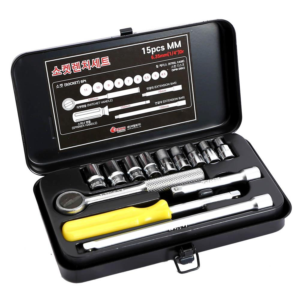 Seshin Buffalo Socket Wrench Set 1/4DR mm