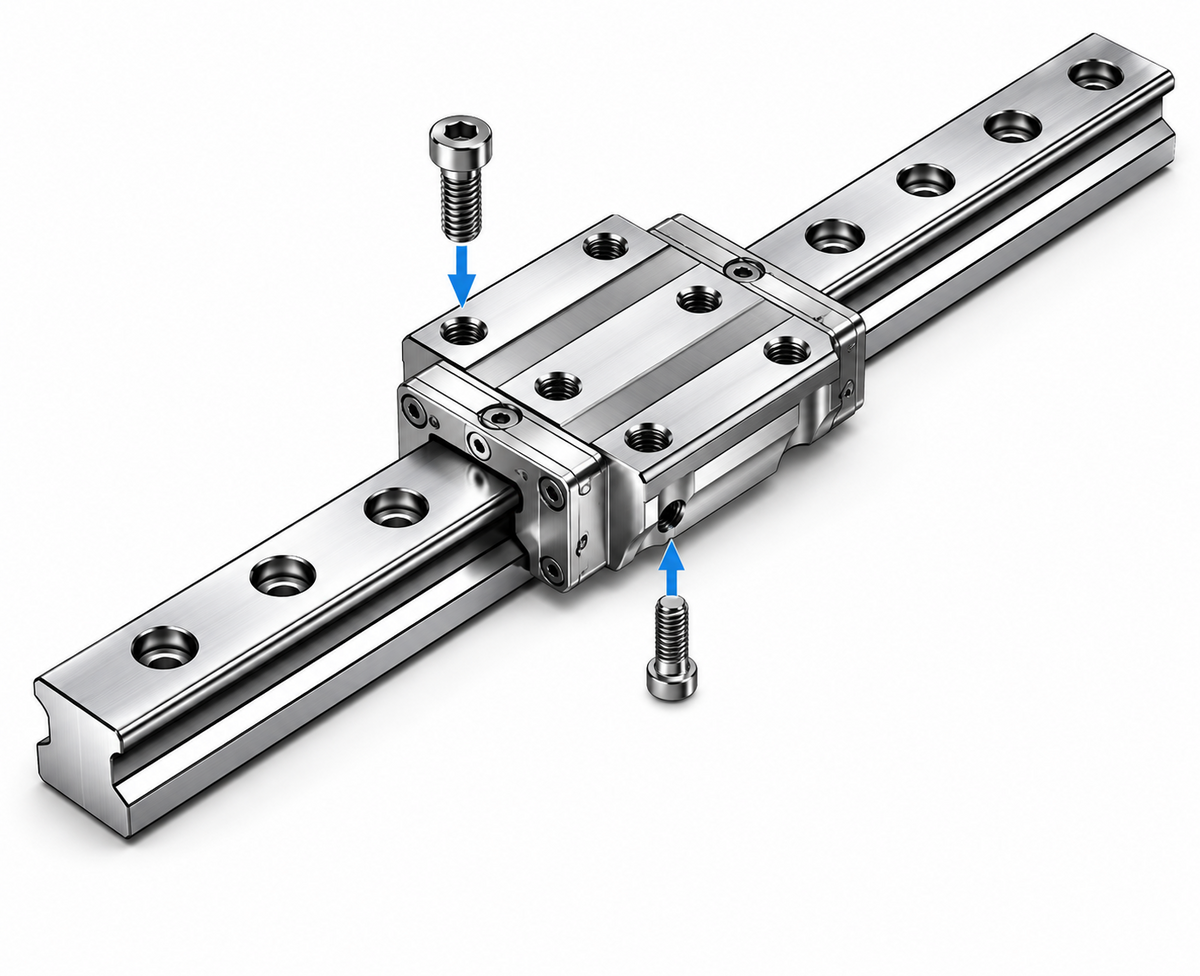 THK SRN-C/LC Low Profile Roller Retainer LM Guide Block (Super High Rigidity, Flange)