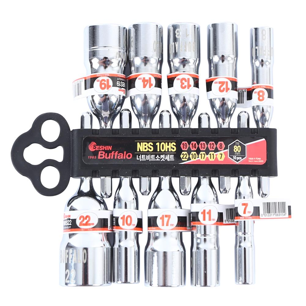 Seshin Buffalo Hex Nut Bit Socket Set NBS10HS