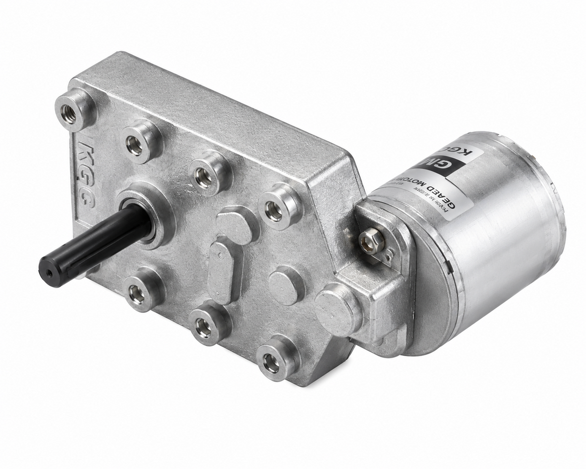 GGM KGE-3640-S1 R-Type BLDC Offset Geared Motor (DC 12V, 5300rpm base, 18 ratios 1/22-1/687)