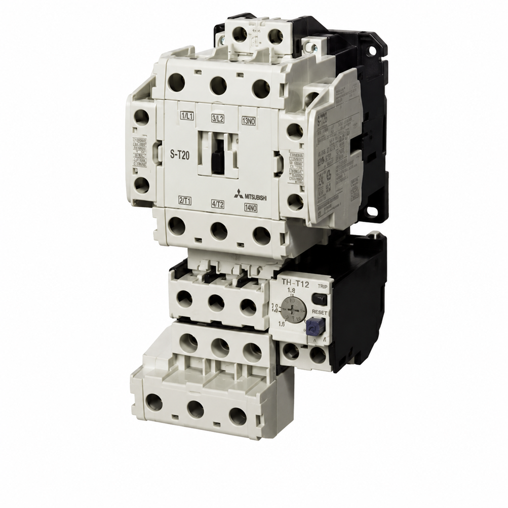 Mitsubishi Electric MS-T/N Series MSO-2xT80KP Reversing Magnetic Starter (80A AC-3, T80 Frame, TH-T100KP 3-Element Thermal)