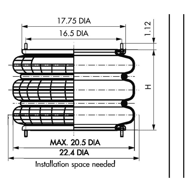 ENIDINE YI-FT Series Triple Convoluted Air Spring