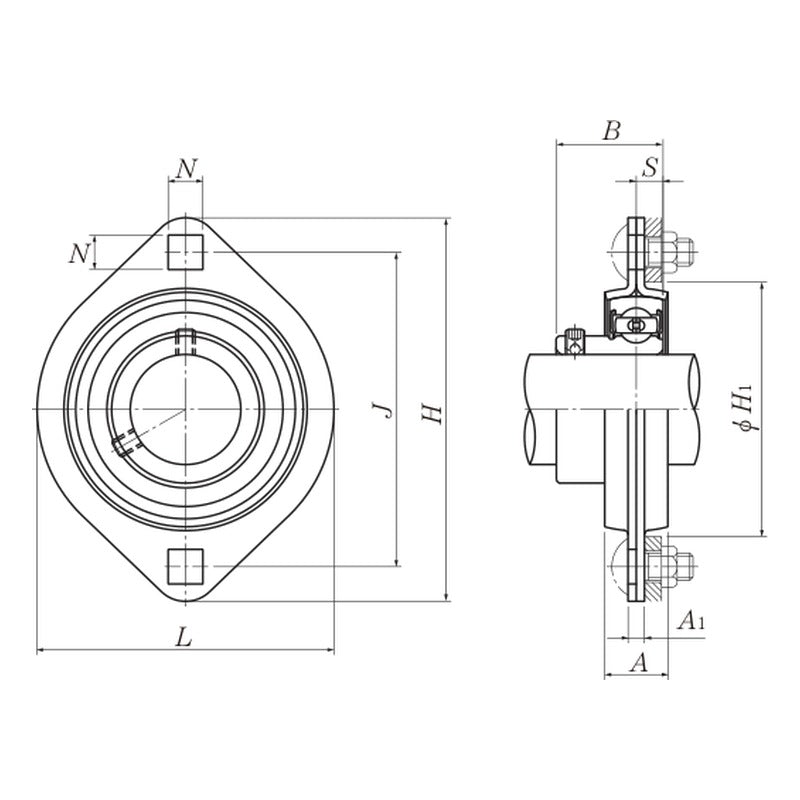 NTN ASPFL2 Rhombus Flanged Units, Pressed Steel Housing