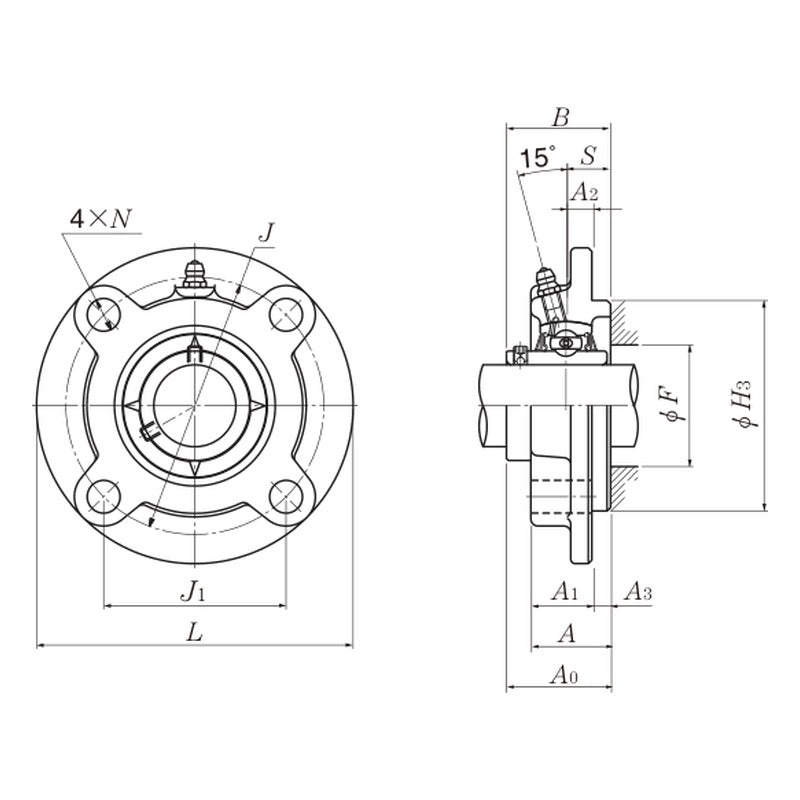 NTN UCFCX Round Flanged Units, Cast Housing w/ Spigot
