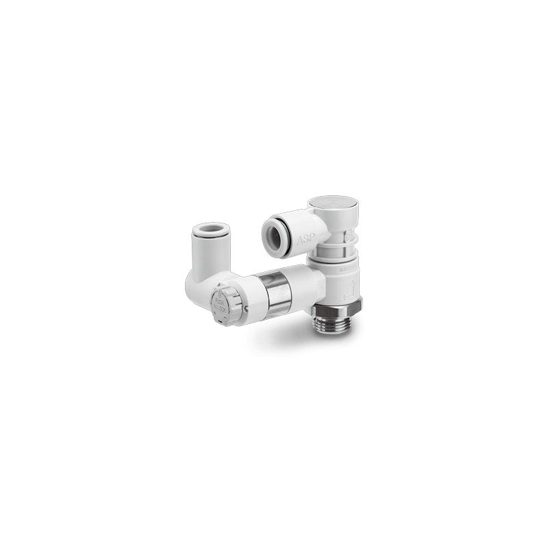 SMC ASP-U Pilot Check Speed Controller, Residual Exhaust (Push-Lock)