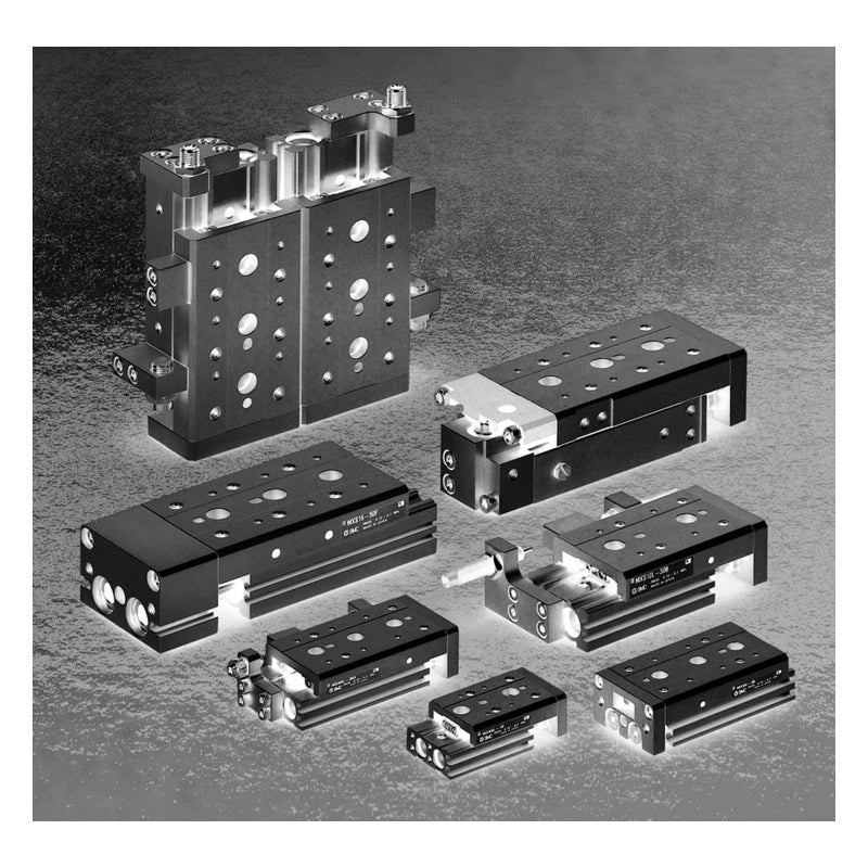 SMC MXS Air Slide Table (Cross Roller Guide, ø6-ø25)