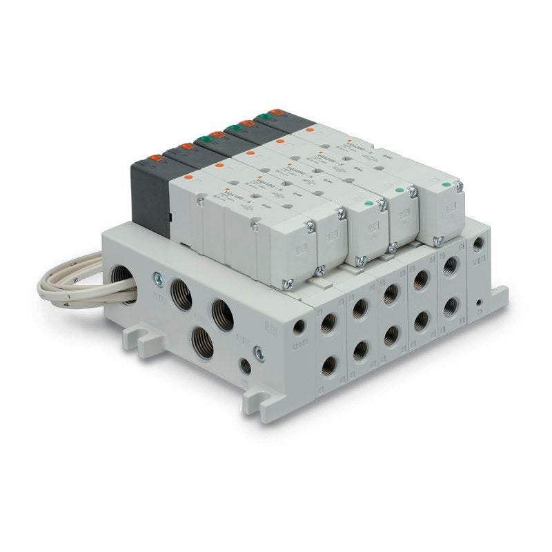 SMC VQ4000/5000 5-Port Solenoid Valve (Plug-in / Plug-lead, Base Mounted)