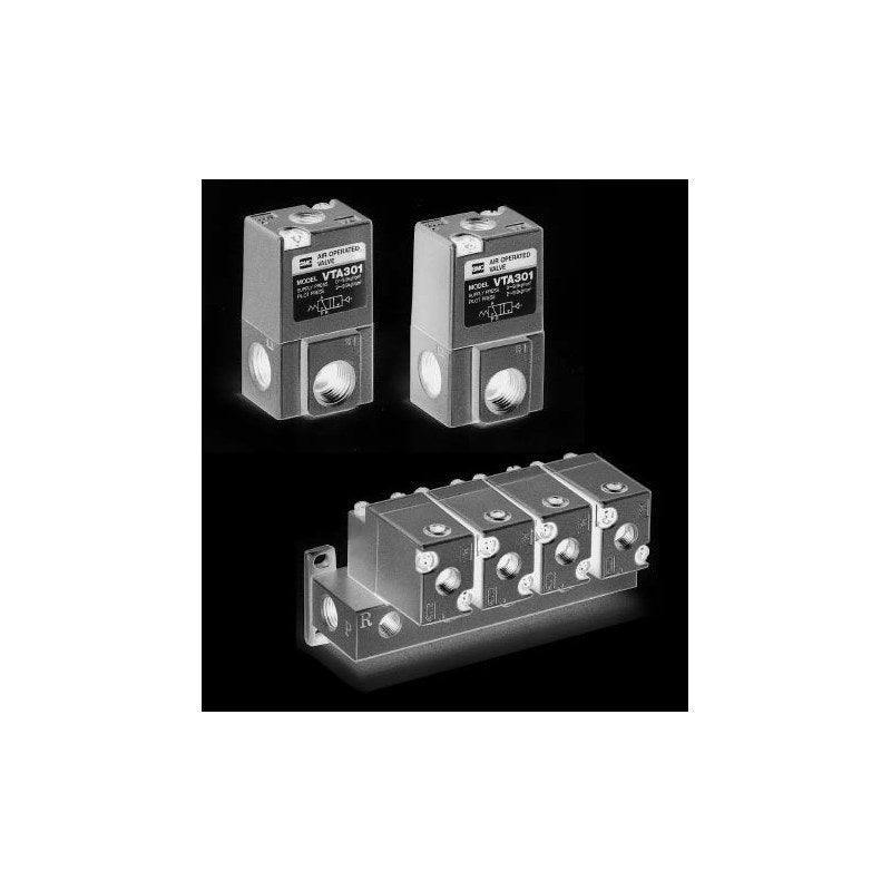 SMC VTA301 3-Port Air Operated Valve and VVTA300 Manifold