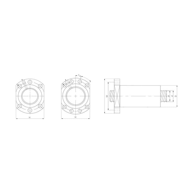 TPC Mechatronics ROFNU Series Offset Preload Ball Screw Nut (NU-Type, Flanged)