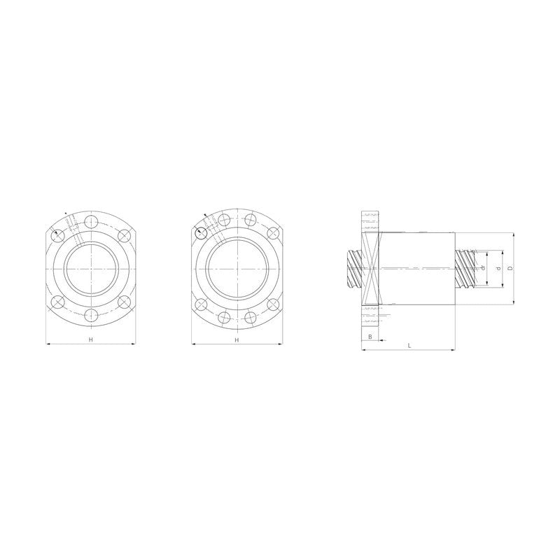 TPC Mechatronics RSFNU Series Ball Screw Nut (NU-Type, Single Flanged)