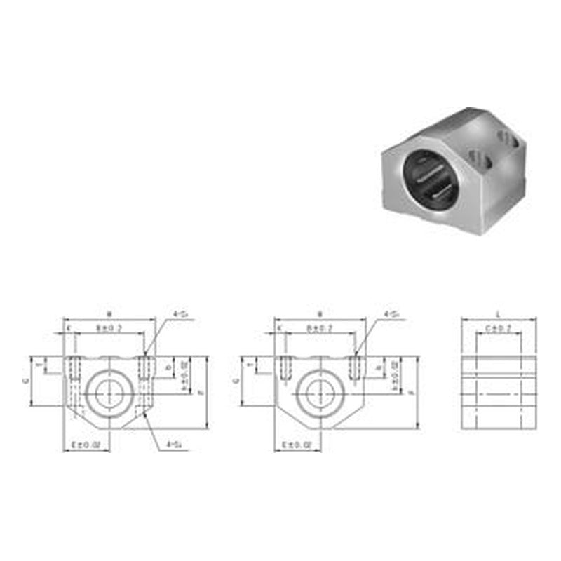 WON ST Super Ball Bushing Block CS Series, Europe Series Closed Type
