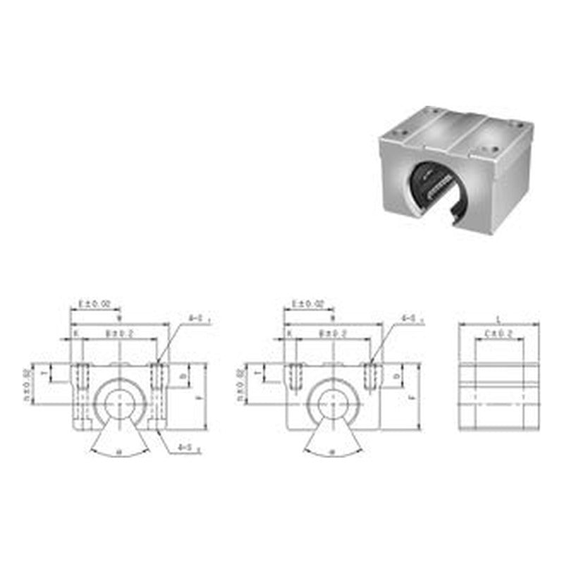 WON ST Super Ball Bushing Block CSO Series, Europe Series Open Type