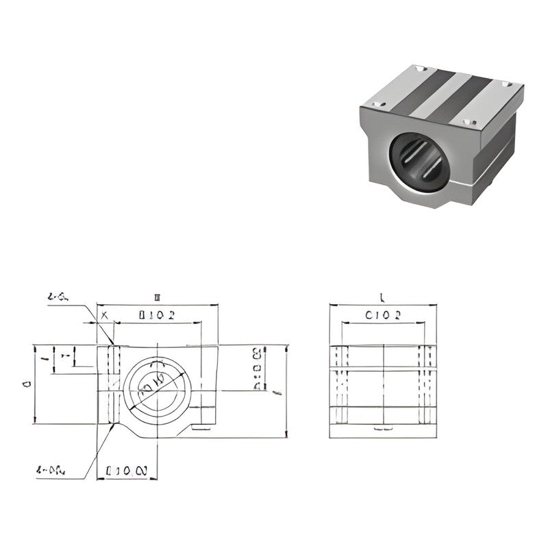 WON ST Super Ball Bushing Block SH-A Series, Asia Series Clearance Adjustable Type
