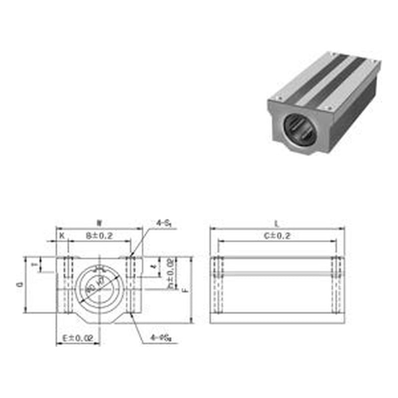 WON ST Super Ball Bushing Block SHW Series, Asia Series Double Closed Type