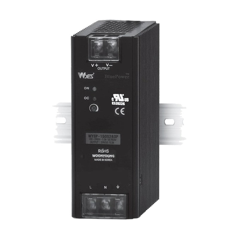 Woonyoung DP Type Series DIN-Rail PFC Switching Power Supply, 75-500 W