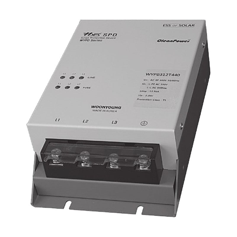 Woonyoung WYPD3125 Class I SPD for Solar/ESS, 3-Phase 380/440VAC, 12.5kA