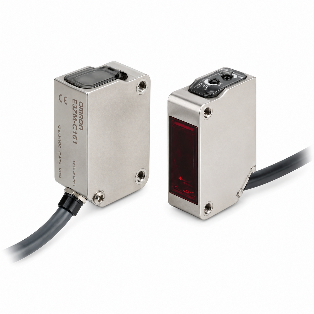 Omron E3ZM-C Oil-resistant Through-beam Photoelectric Sensor (15m Infrared / 20m Orange, NPN/PNP)