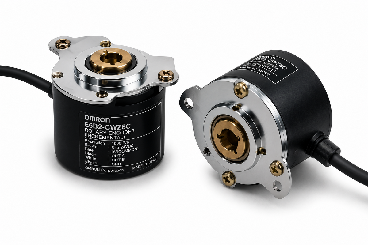 Omron E6H-C Hollow-shaft Rotary Encoder (Line-driver output, 5~12 VDC, 300~3600P/R)