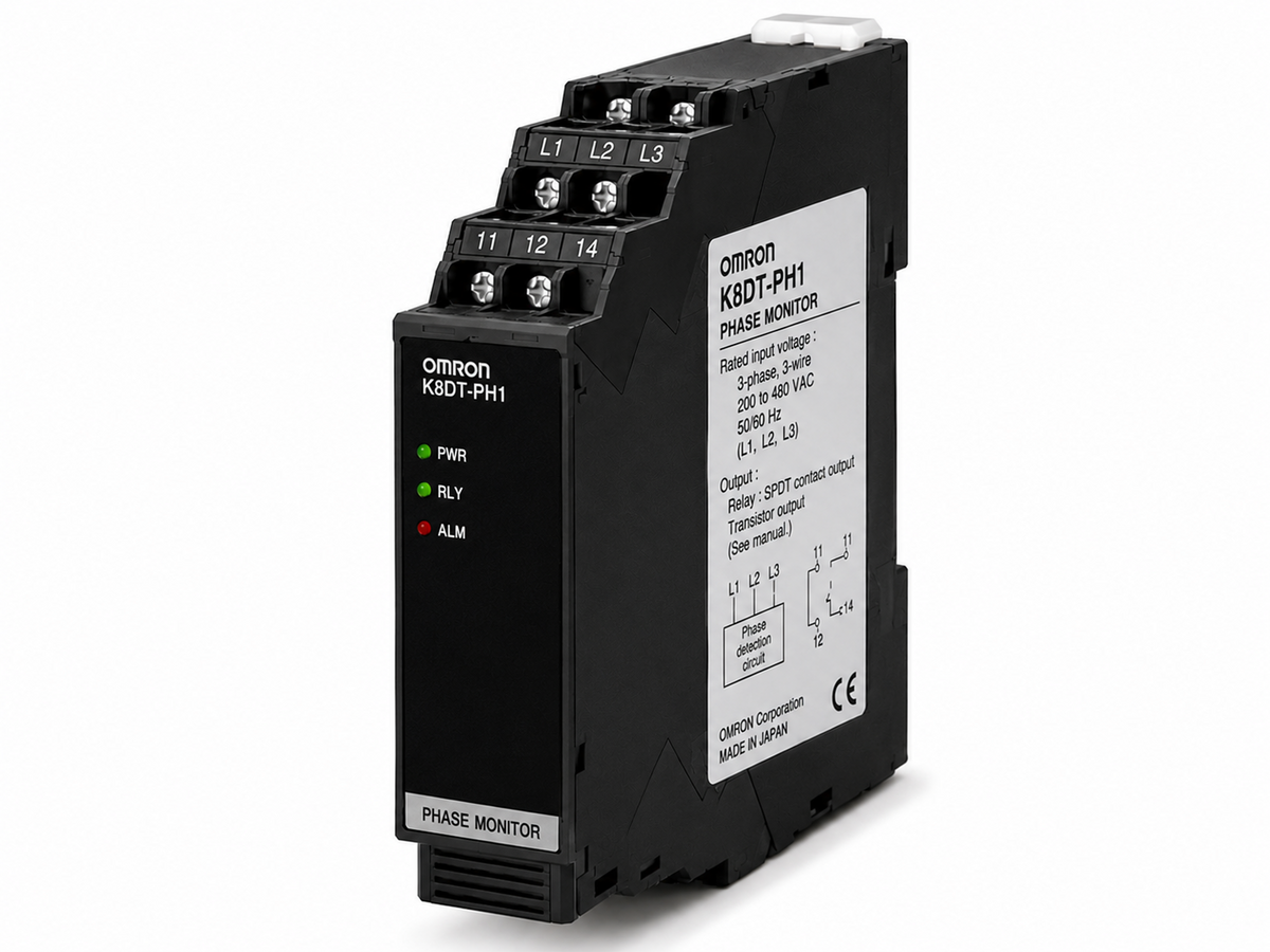 Omron K8DT-PH Phase-sequence Phase-loss Relay (3-phase 200~480VAC, Relay/Transistor)