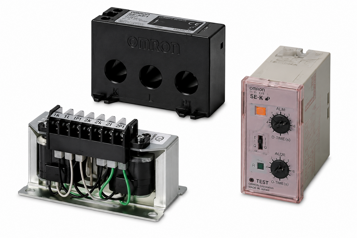 Omron SE Motor Protective Relay (SE-[]EN, Inverse, 100% OC, Plug-in/Screw, 100~440VAC)
