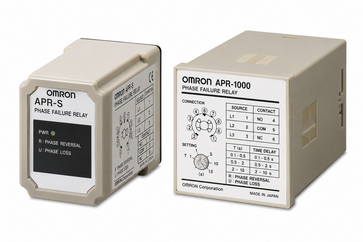 Omron APR-S Reverse Protection Relay (Three-phase Motor Reverse Revolution, 200~440VAC)