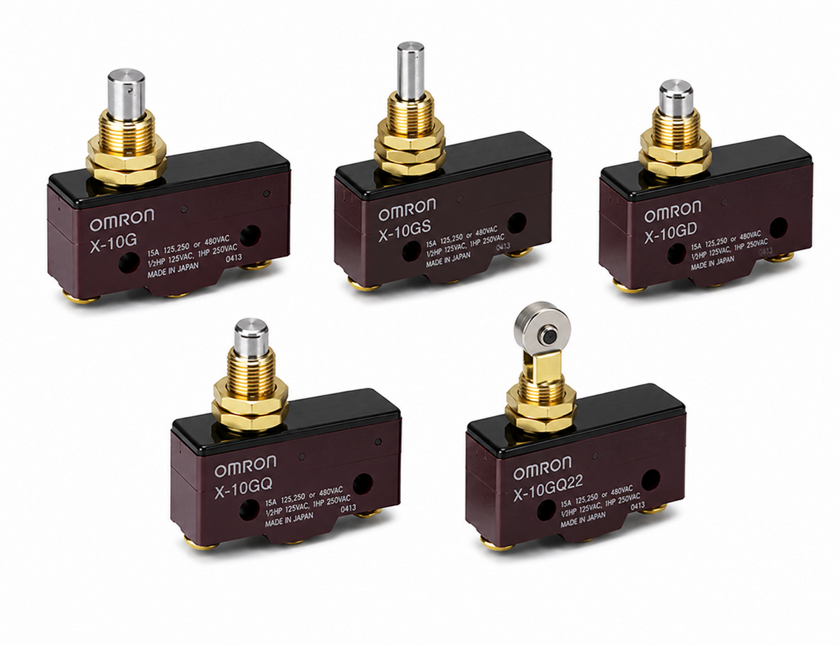 Omron X General-purpose Basic Switch (DC, Built-in Magnetic Blowout, Pin/Lever/Roller)