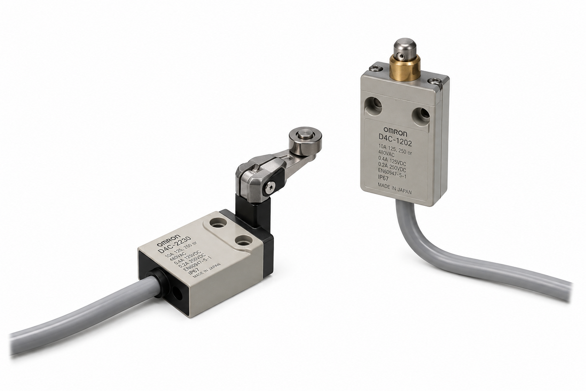 Omron D4C Enclosed Limit Switch (Pre-wired M12 Smartclick, 1A, 0.3m)