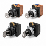 Omron A22NK Key-type Selector Switch Set (2-position, Plastic+Metal, Screw+Push-In, 1/2/3 output)