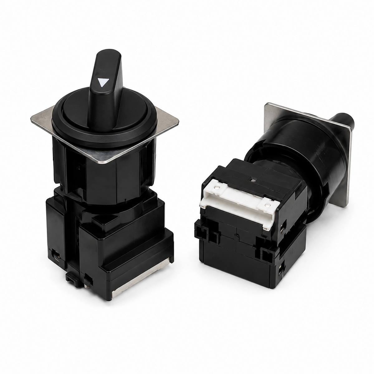 Omron A3US Plateau Head Knob-type Selector Switch (IP40+IP65, Black+Metallic, 2/3-notch)