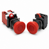 Omron A22NE-PD Emergency Stop Switch Set (Push-In Plus Direct, 22mm, IP65/IP69K, Non-lit+Lighted)