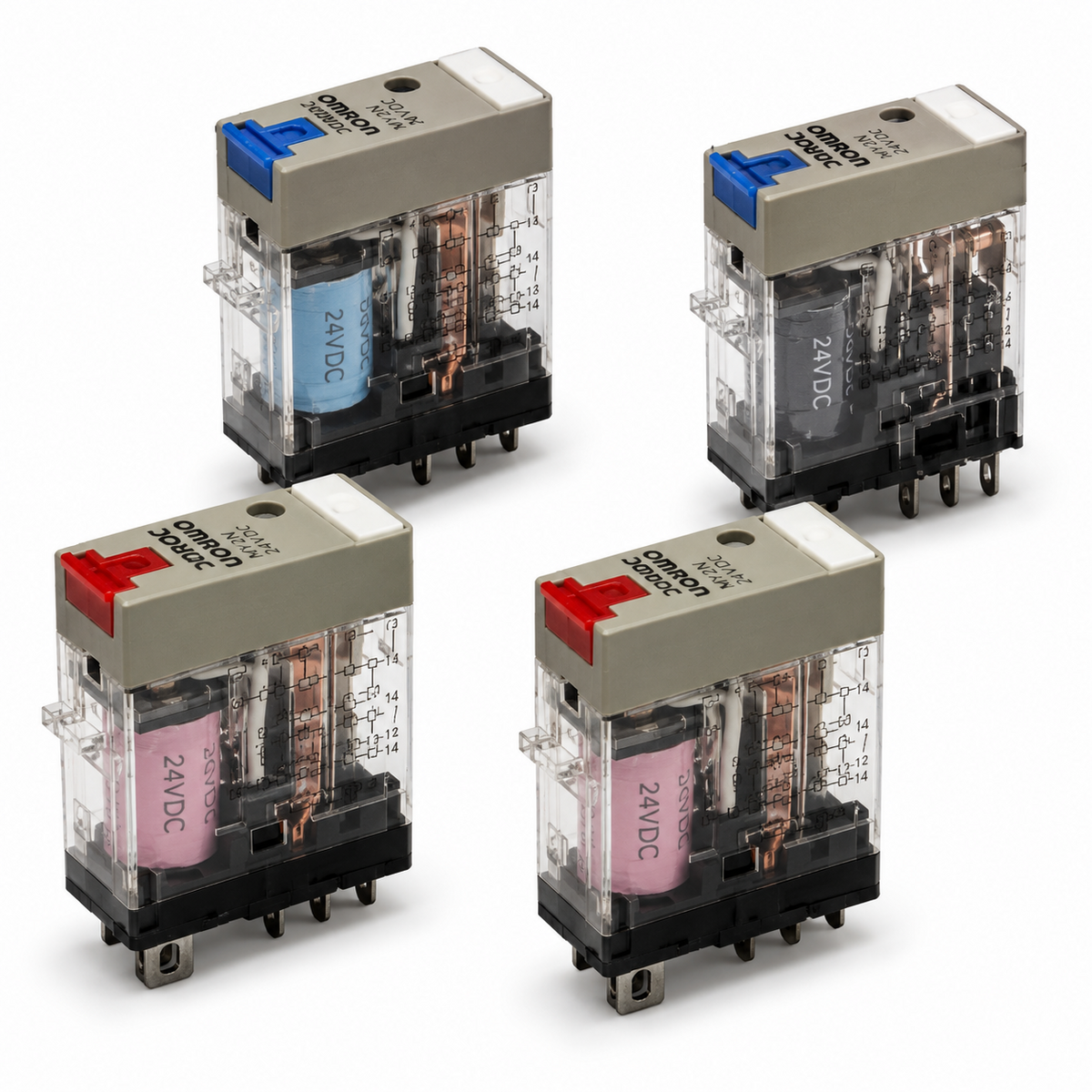 Omron G2R-[]-S Relay Sockets and Accessories (Track+Back Sockets, Short Bars, DIN Track)