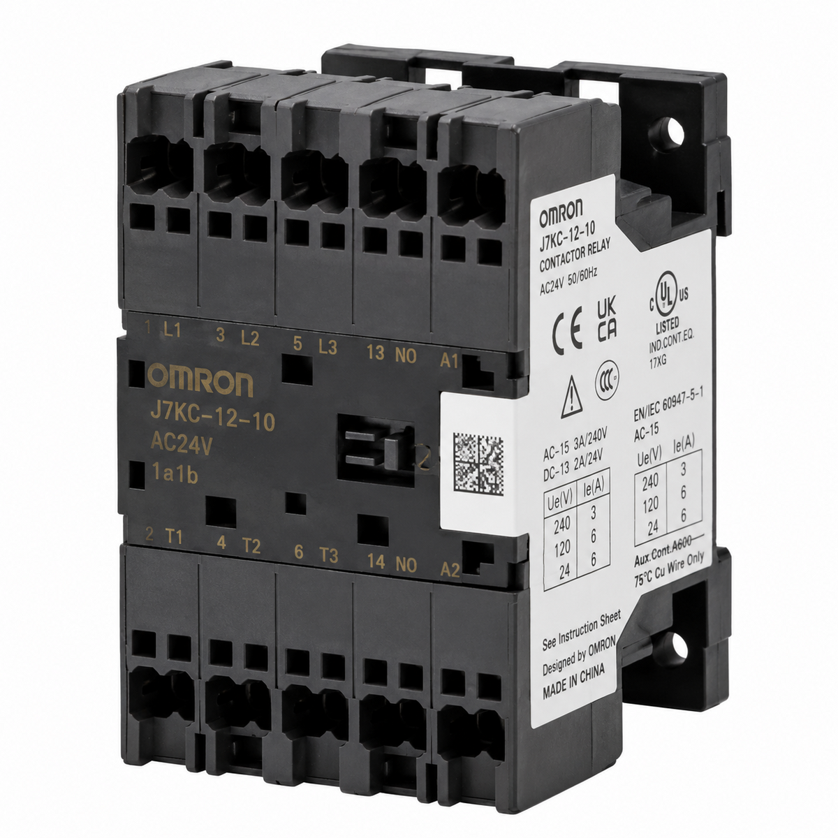 Omron J7KC Magnetic Contactor Options (Aux Contact Units, Interlock, Surge, DIN Rail)