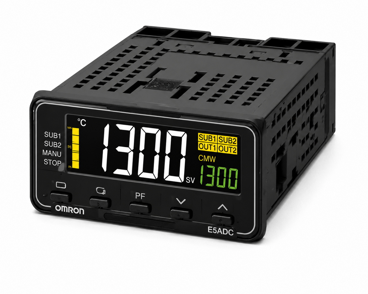 Omron E5GC-QX[]D6M Digital Temperature Controller (48×24mm, Voltage Pulse (SSR) Output, 24VAC/VDC, Screw Terminal (with cover))