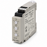 Omron H3DK-F Twin Timer (22.5mm DIN Track, Flicker OFF/ON Start, SPDT, 12VDC or 24~240VAC/DC)