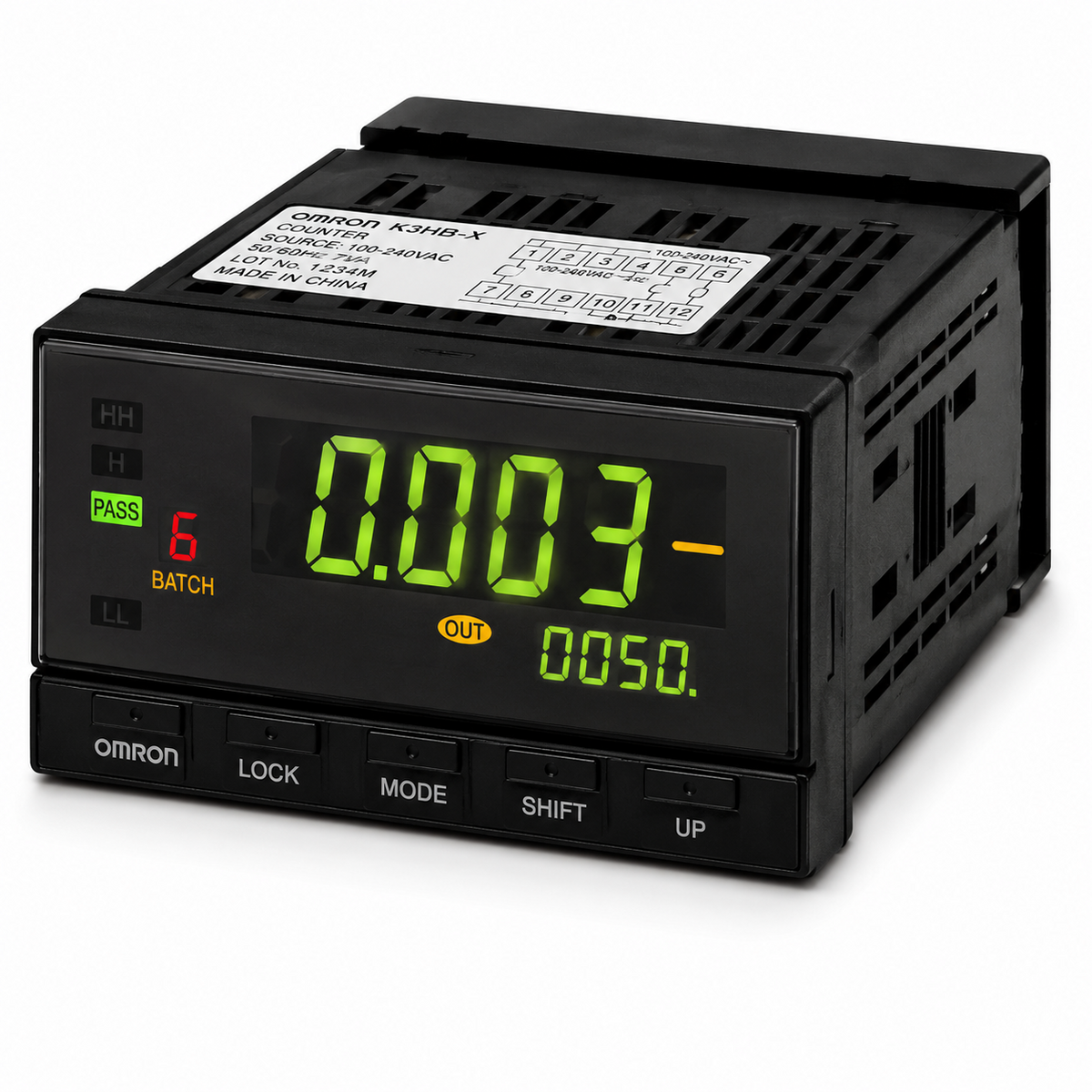 Omron K3HB-S Linear Sensor Indicator Base Unit (DC Process Input, 100~240VAC or 24VAC/VDC)