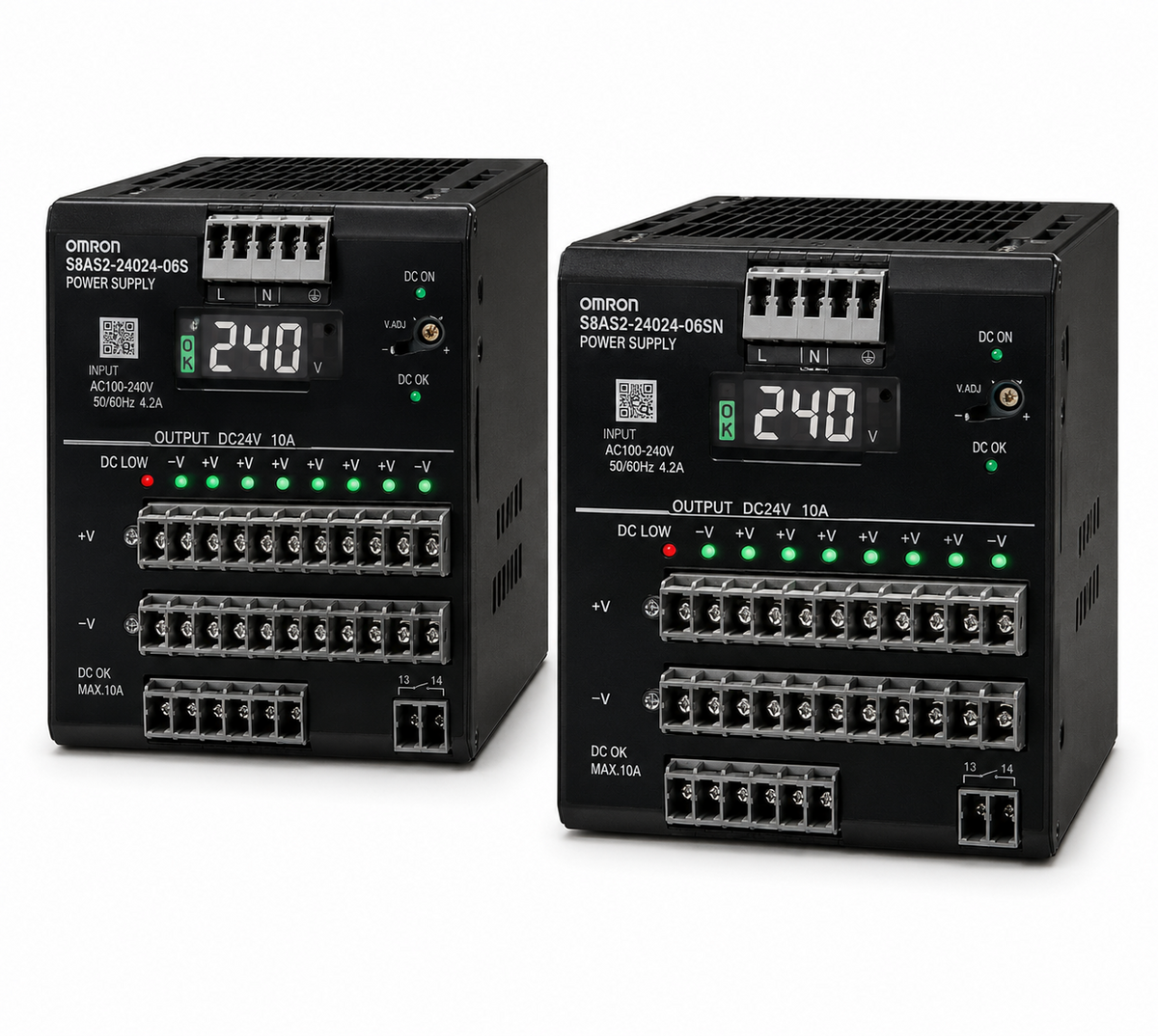 Omron S8AS2 Smart Power Supply (240W/480W, 24VDC, 6/8 Branch Outputs, 100~240VAC)