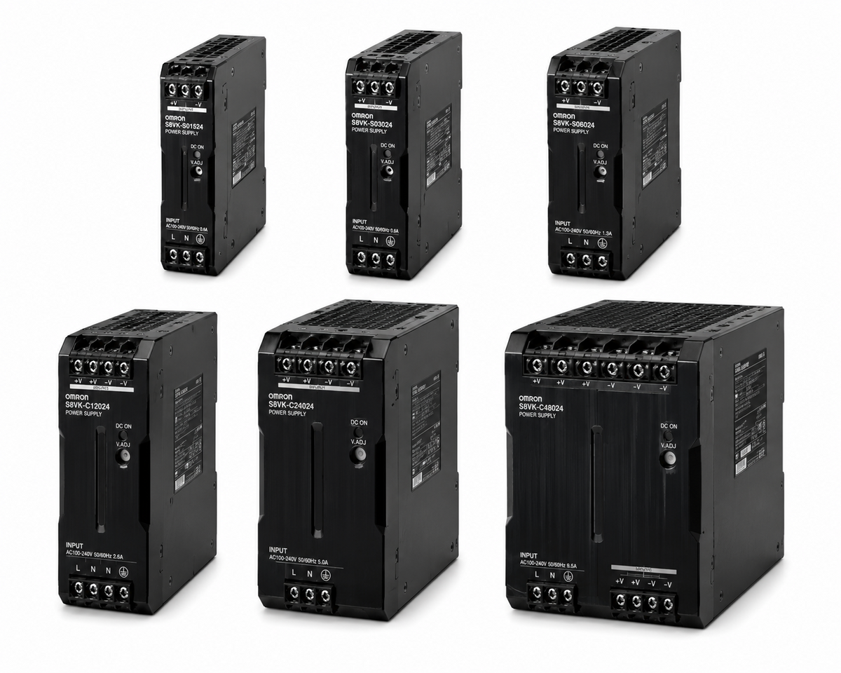 Omron S8VK-G Switch Mode Power Supply (15~480W, 5V/12V/24V/48VDC, 100~240VAC, Compact)