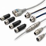 Omron XS5F-D M12 Smartclick Connector, Socket One End, PVC Cable (4/5/8-Pole)