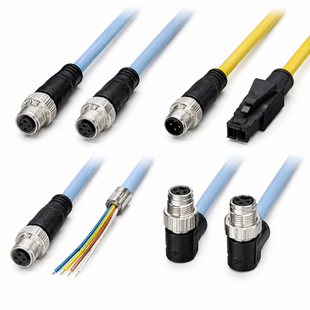 Omron XS5H-T / XS5P-T M12 Smartclick Connector For Communication, Plug One End and Panel-mounting