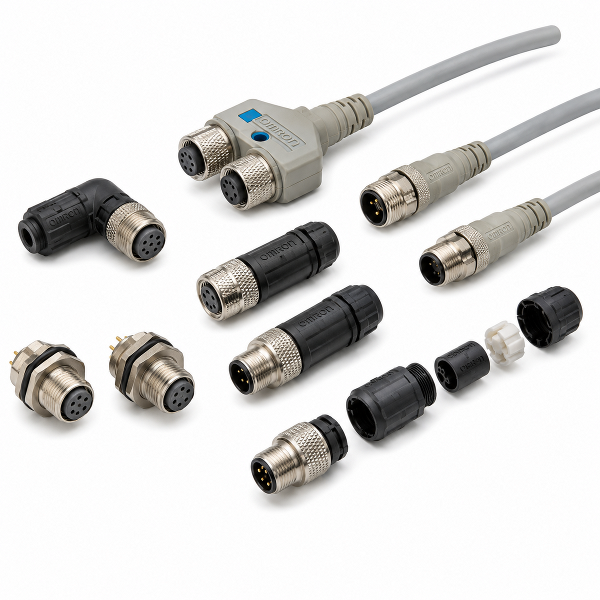 Omron XS2F-G/H M12 Water-resistant Connector, Socket One End, Screw Loosening-preventing (DC/AC)