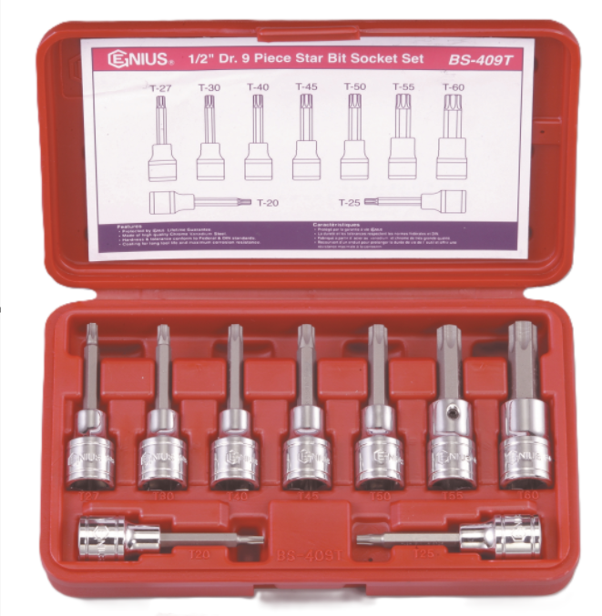 Genius Torx Bit Socket Set BS-409T