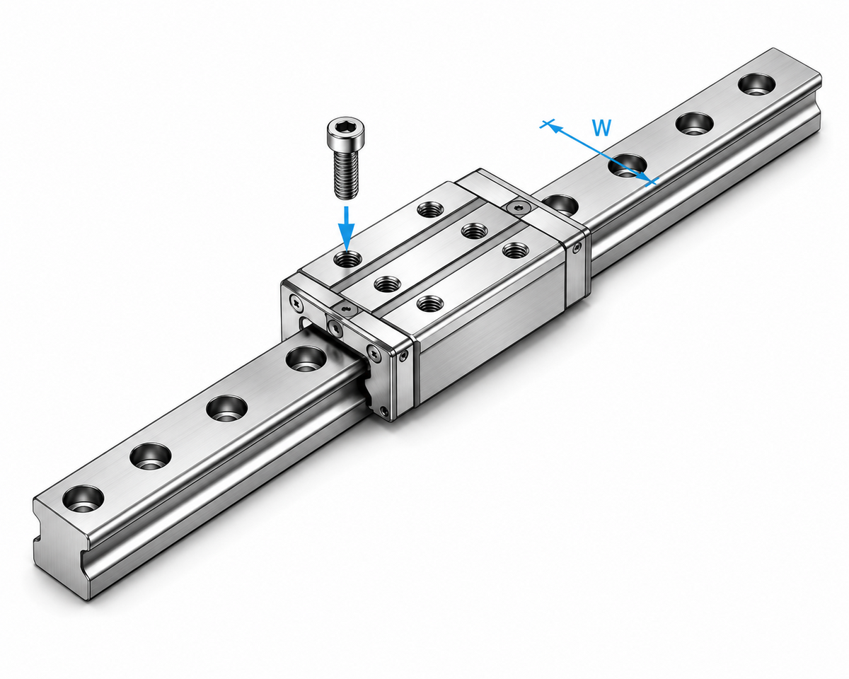 THK SRN-R/LR Low Profile Roller Retainer LM Guide Block (Super High Rigidity, Narrow Width)