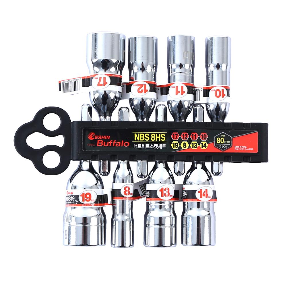 Seshin Buffalo Hex Nut Bit Socket Set NBS8HS