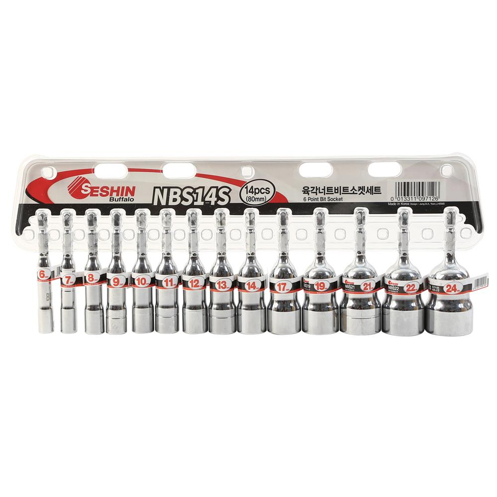 Seshin Buffalo Hex Nut Bit Socket Set NBS14S