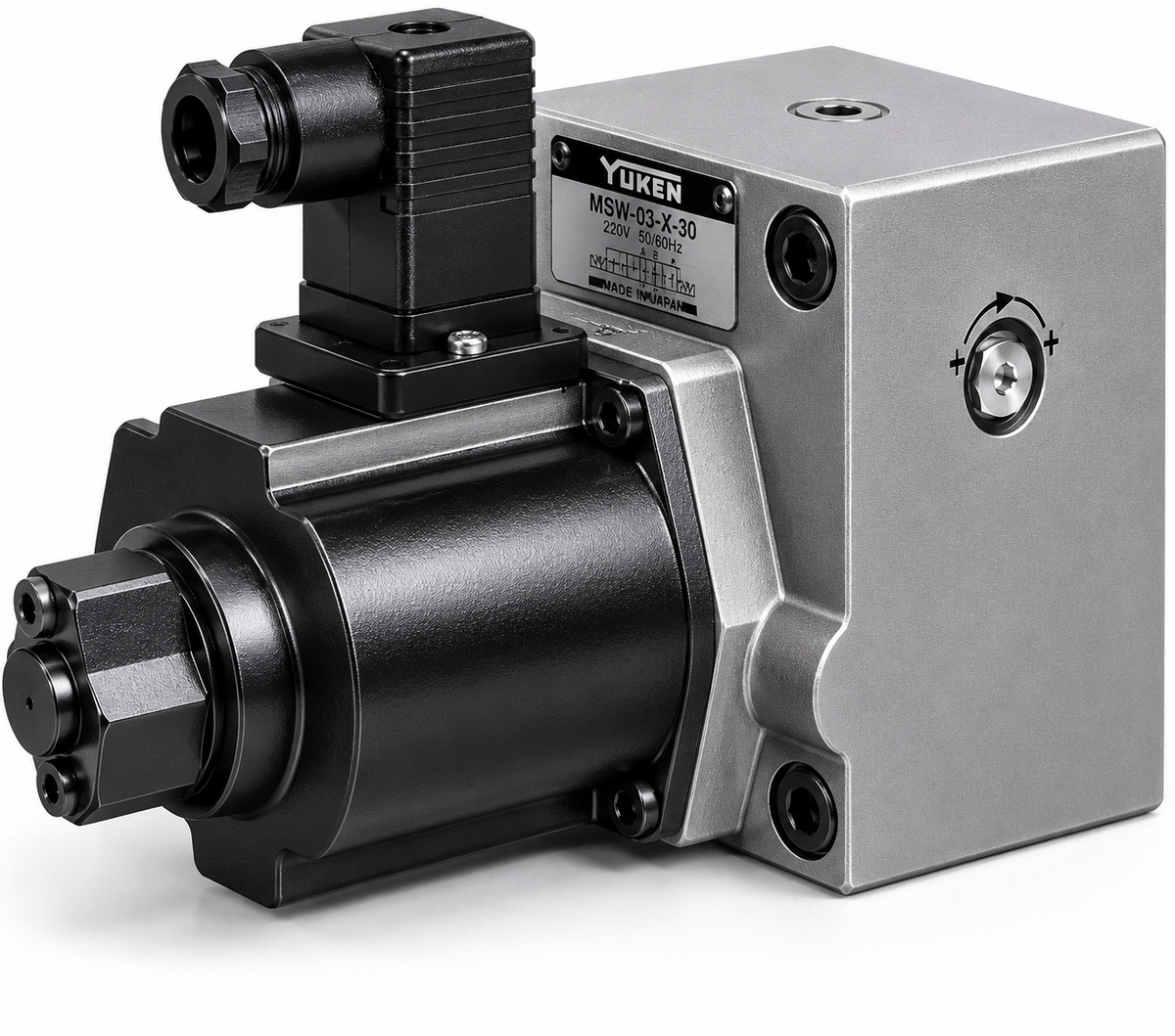 Yuken EFCG-10 40Ω Proportional Flow Control Valve with built-in check valve (E series, 20.6 MPa, size 10)