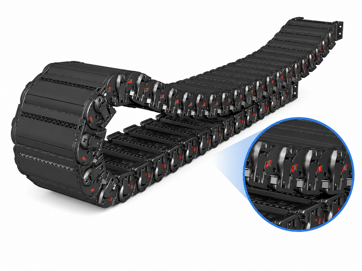 CP System Shift Chain ST044ES Enclosed Skid Type Cable Carrier (Pitch 44, Inside Width 35-100mm, BR R70-R150)