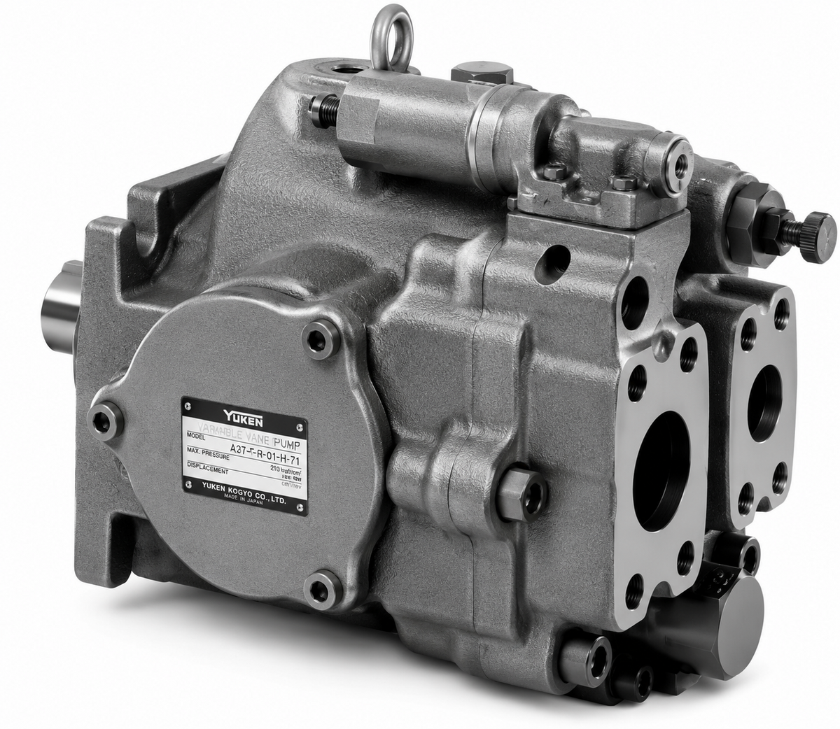 Yuken A3H Series High Pressure Variable Displacement Piston Pump (Pressure Compensator, 16.3-180.7 cm3/rev)