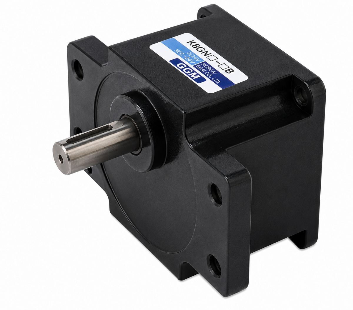 GGM K9P□BF Gearhead for □90 60–200W Geared Motors (□90mm, 1/3–1/200, 130mm Output Flange, Cap 20 N·m, ø15 Keyed Shaft)